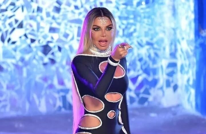 Razan El Moghrabi looking flawless in a cut out embellished jumpsuit by @ahmedabdullah_official.