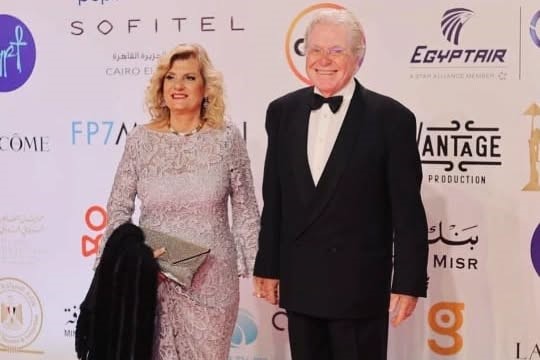 A red-carpet appearance by the president @hussien.fahmi.official of #cairofilmfestival 44th edition.