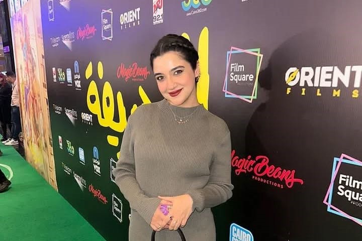 Egyptian actress @kenzy_madbouly looks chic and at ease at the latest movie premiere #الحريفة at @voxcinemasegypt.