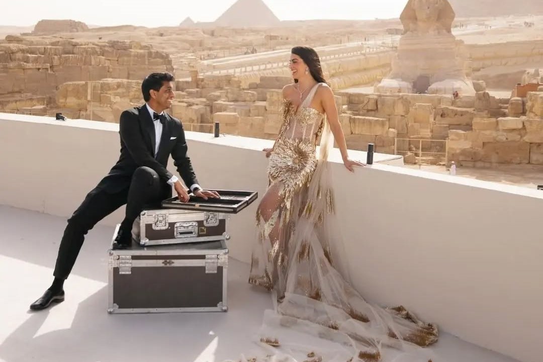 Ankur Jain and Erika’s love transcends time and space as they exchange vows against the timeless backdrop of the Pyramids of Giza. A wedding for the ages, where history meets romance in an unforgettable embrace.