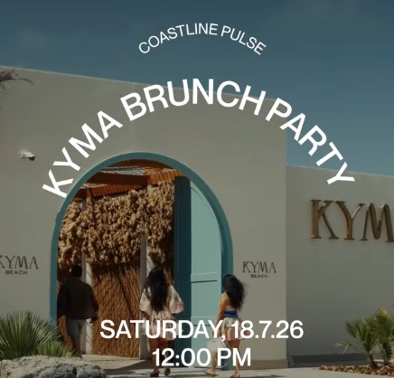 Coastline Pulse lands at KYMA Beach this Saturday, 18 July, from 12PM. A day of brunch.